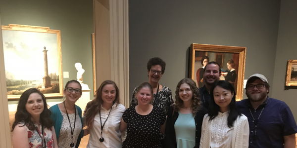 Dr. Childs and a group of graduate students at the Saint Louis Art Museum